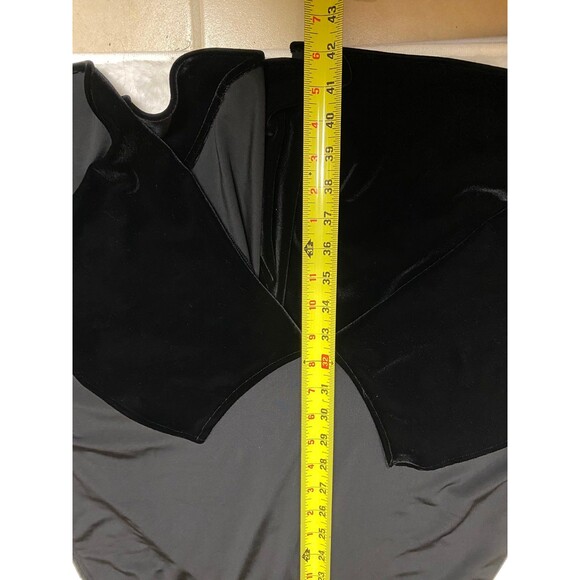 Vtg y2k Blondie Nites sz 11 Small soft flowy velour black pink midi halter dress - Picture 11 of 12